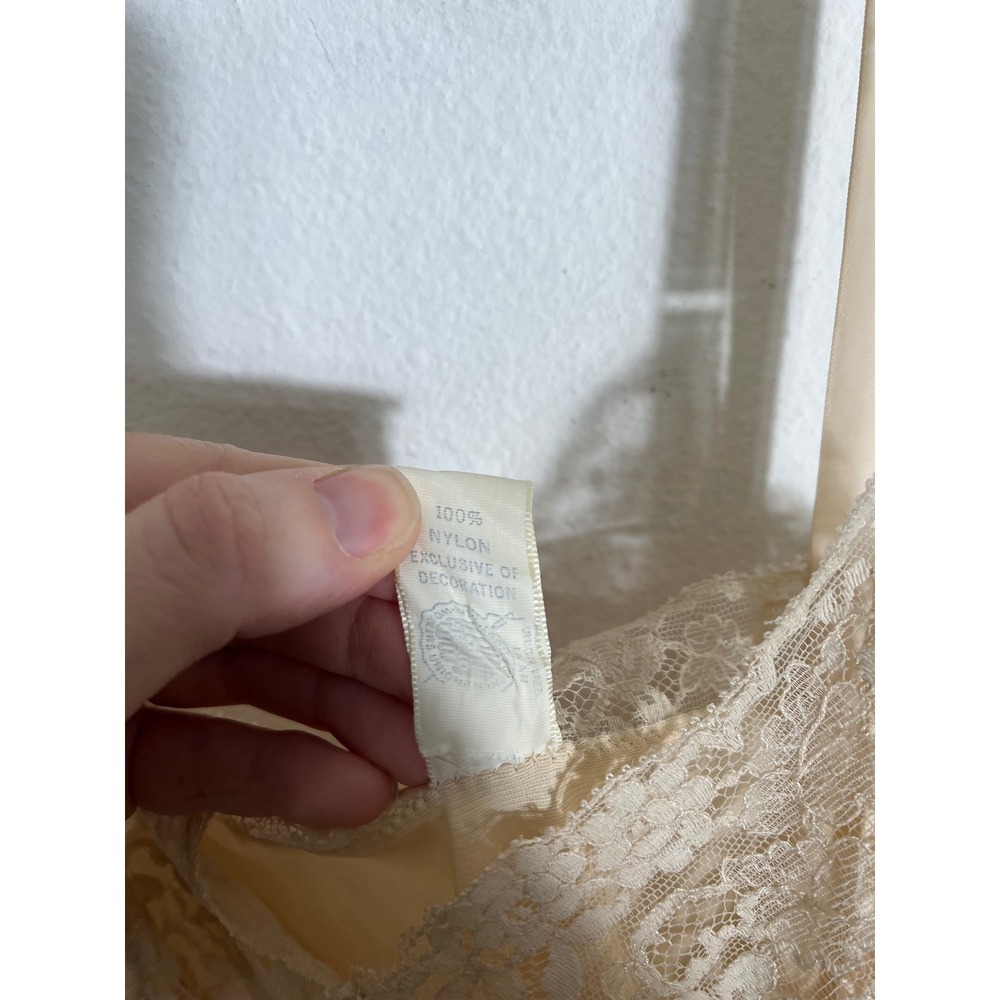 VINTAGE 60s CARESS Lace Slip Nightgown Vanity Fair Lingerie Dress - Picture 14 of 15